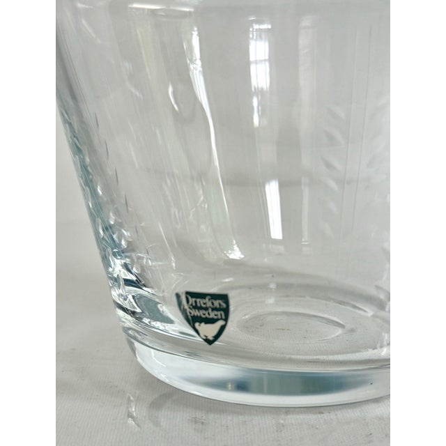 Glass Vintage Orrefors Sweden Glass Pitcher With Pink Handle For Sale - Image 7 of 10