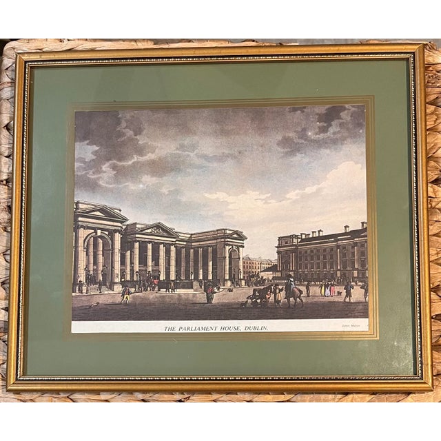 Illustration Mid-Century Architectural Engraving Reproduction Prints by James Malton of Parliament House and the For Sale - Image 3 of 12