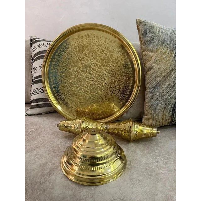 Not Yet Made - Made To Order Moroccan Engraved Brass Handmade Side Table For Sale - Image 5 of 6