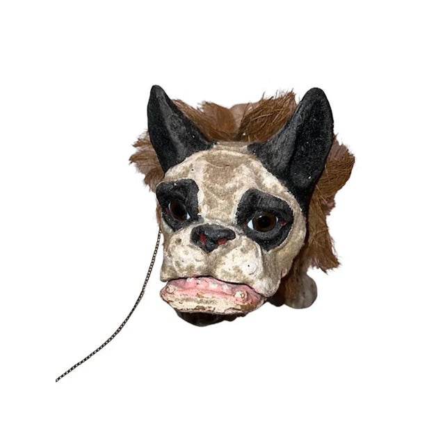 1900 - 1909 Papier-Mâché French Growler Bulldog For Sale - Image 4 of 7