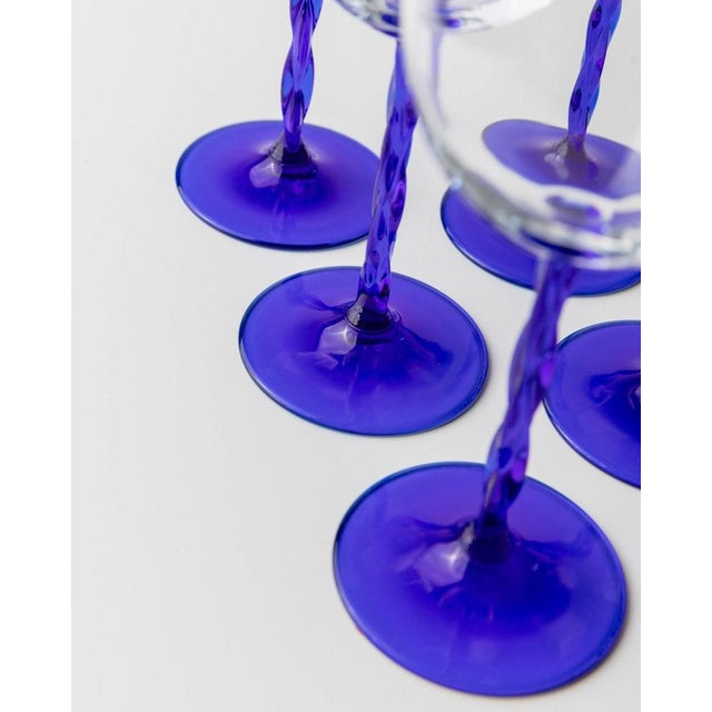 Vintage Murano Glass Wine Glasses, Italy, 1970s, Set of 6 For Sale - Image 4 of 11