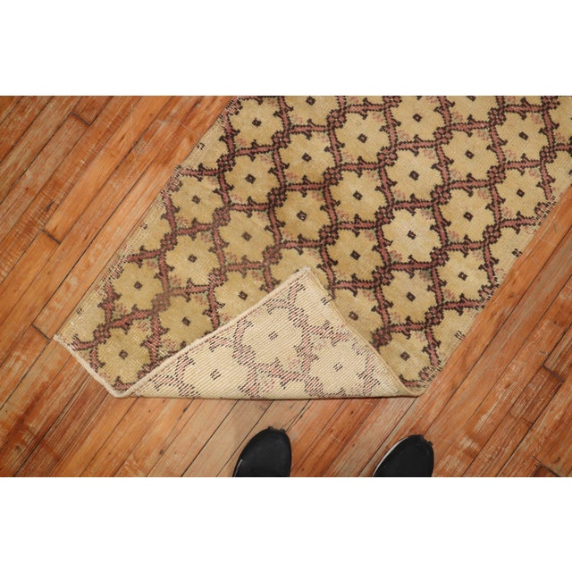 Pink Narrow Vintage Zabihi Collection Turkish Runner - 2'4" x 9'3" For Sale - Image 8 of 10