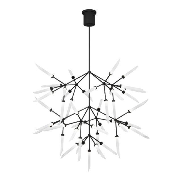 Visual Comfort Modern Spur Grande Chandelier LED Matte Black For Sale