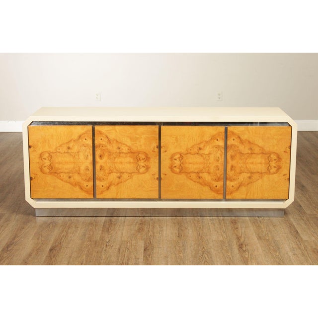 Pace Collection Mid Century Modern Burlwood and Lacquered Chest of Long Dresser Sideboard For Sale - Image 12 of 18