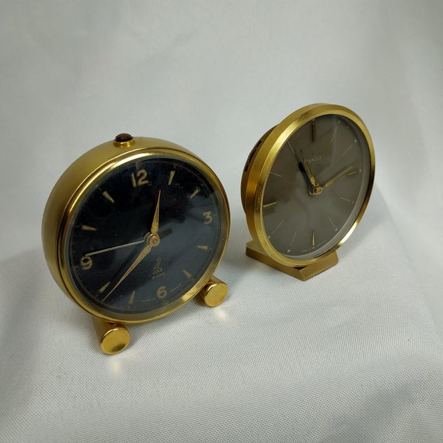 1950’s Century French and Germany Alarm Clocks - Set of 2 For Sale - Image 4 of 8