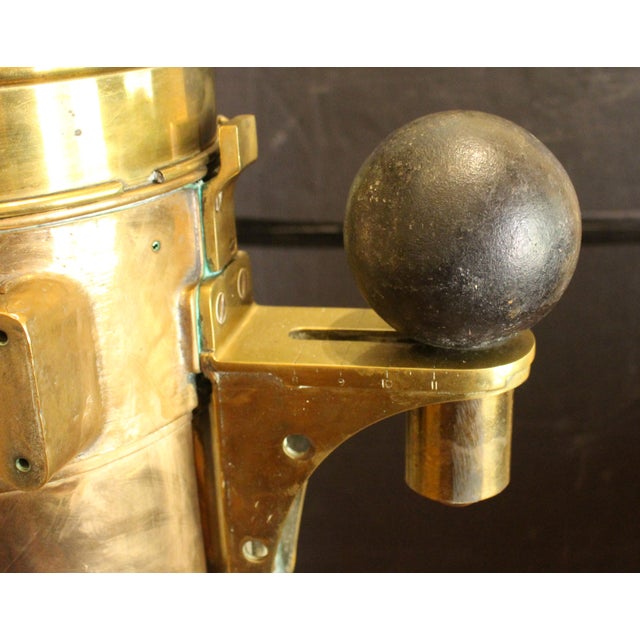 Wood C. 1920-40 Teak & Brass English Pedestal Binnacle For Sale - Image 7 of 11