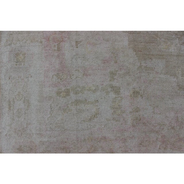 Cream Antique Turkish Konya Area Rug in Gray & Soft Pink With Subtle Design 7'2 X 8'6 For Sale - Image 8 of 13