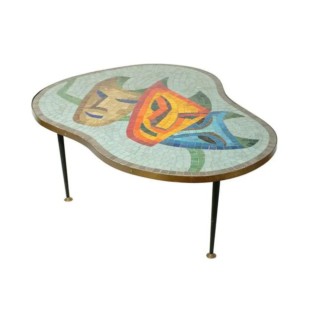 Mid-Century Modern Mosaic Topped Coffee Table, 1960s For Sale - Image 3 of 7