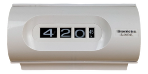 Vintage Space Age White #451 Digital Clock Roll from Sankyo, Japan, 1970s