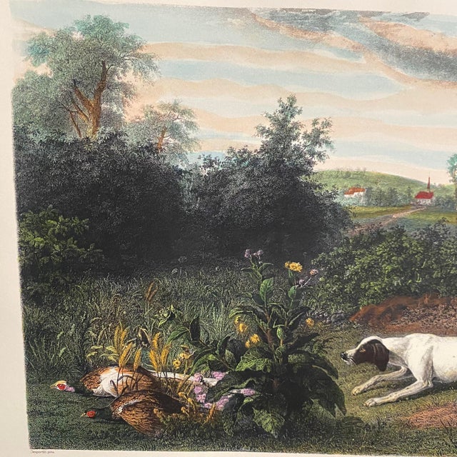 1980s Hunting Dogs of Louis XIV "Folle Et Mitte" Chines De Louis XIV Reproduction Print For Sale - Image 5 of 7