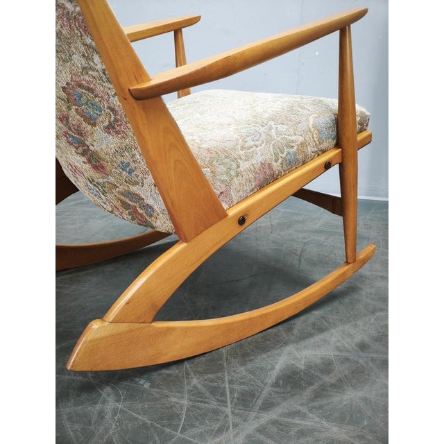 Boomerang Rocking Chair attributed to Holger Georg Jensen, Denmark, 1960s For Sale - Image 4 of 15