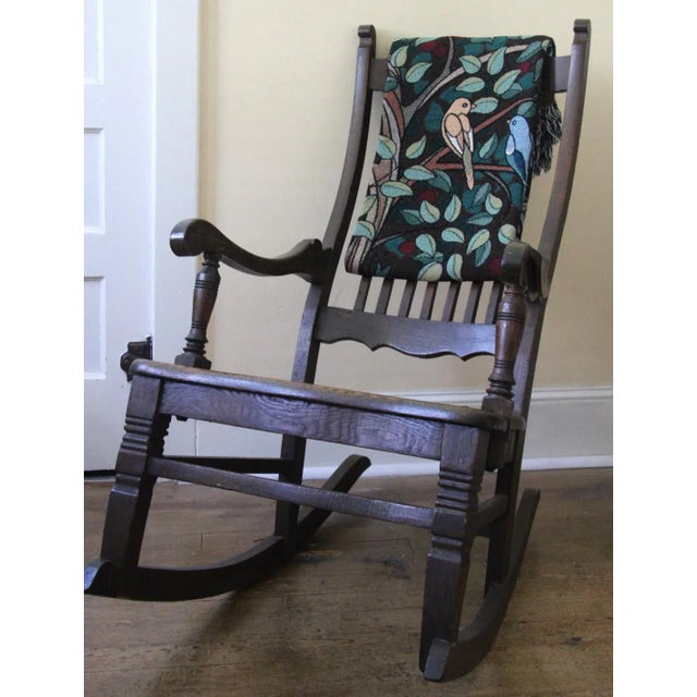 William Morris Arts and Crafts Style "Tree of Birds" in Espresso Jacquard Woven Throw Blanket For Sale - Image 4 of 12