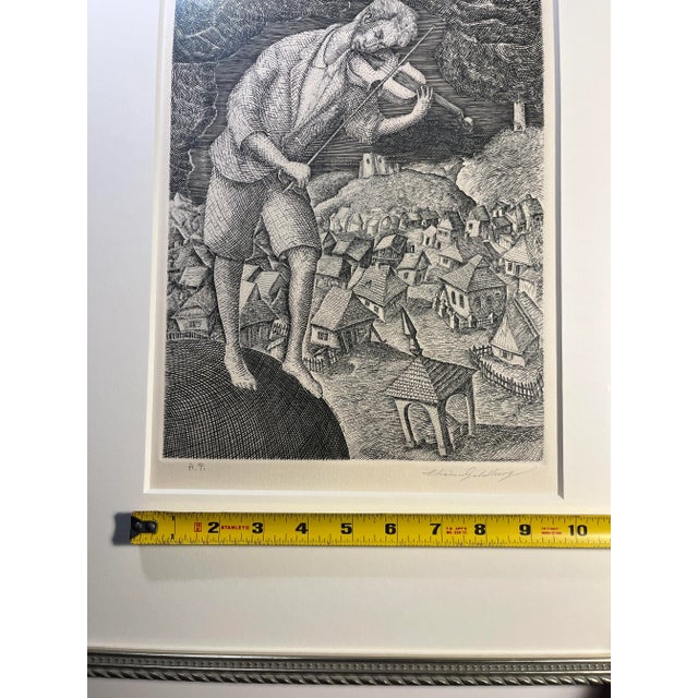 1970 Chaim Goldberg "The Dreamer" Original Etching Signed With Artist Proof, Framed For Sale In Los Angeles - Image 6 of 7