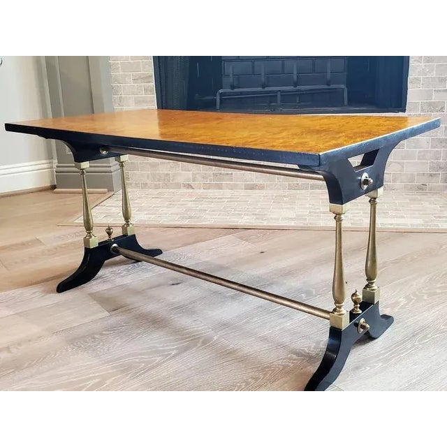 French Mid-Century Modern Burl Wood Coffee Table Maison Jansen For Sale In Dallas - Image 6 of 11