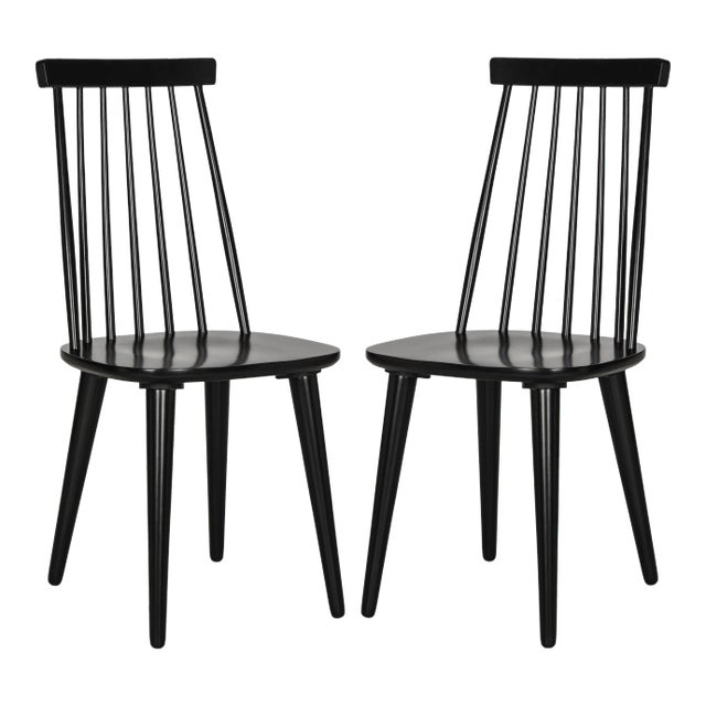 17''H Spindle Side Chair - Black - a Pair For Sale