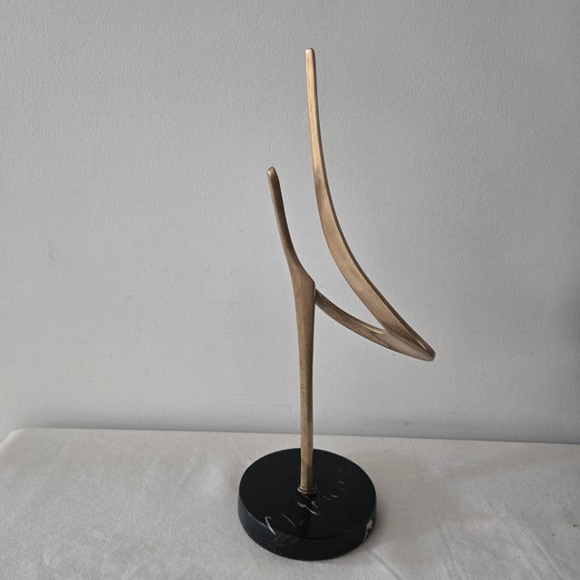 Abstract Vintage Bob Bennett Harmony Bronze Sculpture Marble Base 1985 Number 38/100 For Sale - Image 3 of 14