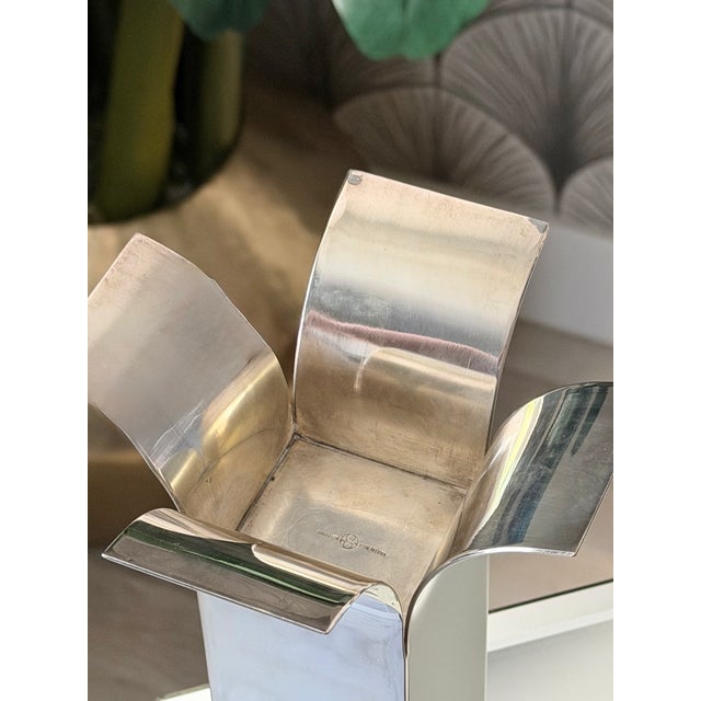 Vintage Mid-Century Modern Italian "Stele" Silver Vases/Candlestick Holders by Lino Sabattini For Sale - Image 11 of 17