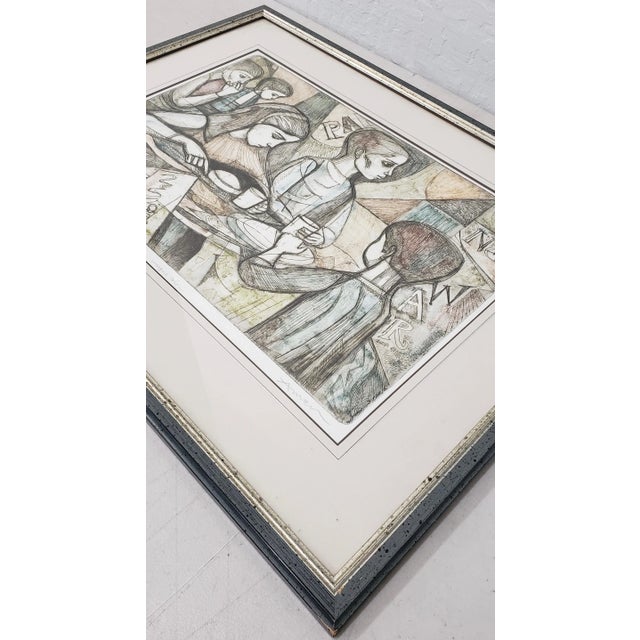 Paint Irving Amen (1918-2001) "Coffee Shop" Original Etching W/ Aquatint C.1980s For Sale - Image 7 of 13