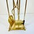 Metal 1970s Vintage Hollywood Regency Brass Blesbok Antelope Horn Fireplace Tools - Set of 5 For Sale - Image 7 of 16