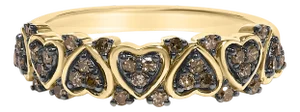 10K Yellow Gold Plated .925 Sterling Silver 1/3 cttw Natural Diamond Band Ring - Size 6
