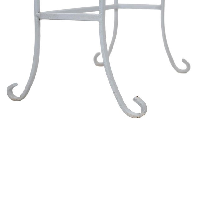 1960s White Wicker Lamp With Wrought Iron and Glass Side Table For Sale In West Palm - Image 6 of 8