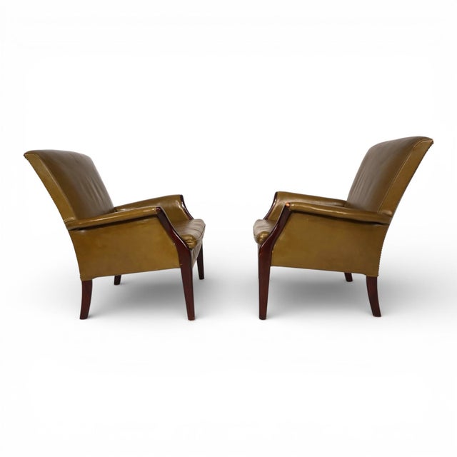 1960s Vintage Moss Green Froxfield Leather Chairs by Parker Knoll, 1960, Set of 2 For Sale - Image 5 of 17