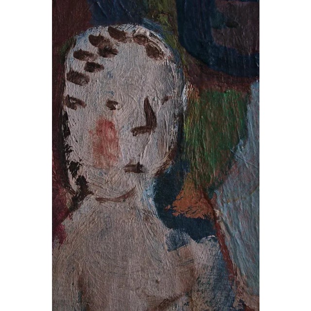 1920s Ebba Carstensen, Cubist Painting with Figure Composition, Denmark, Oil on Canvas For Sale - Image 5 of 12
