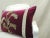 Antique Red & Silver Velvet Embroidery Applique Decorative Pillow For Sale - Image 9 of 10
