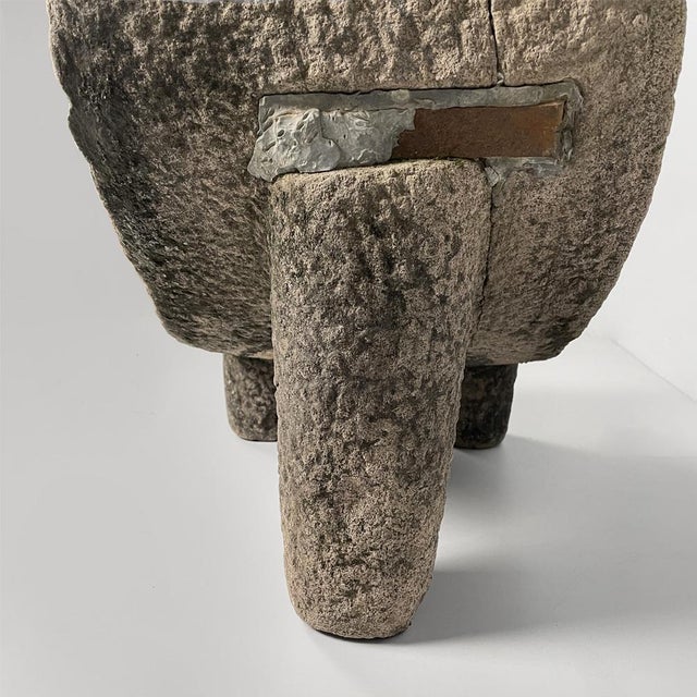 Italian Art Deco Stone Stool with Three Legs, 1930s For Sale - Image 11 of 13
