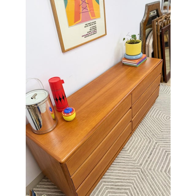 Wood 1970s Mid Century Modern Teak Dresser by Mobican, Danish Teak, Made in Denmark Console For Sale - Image 7 of 15