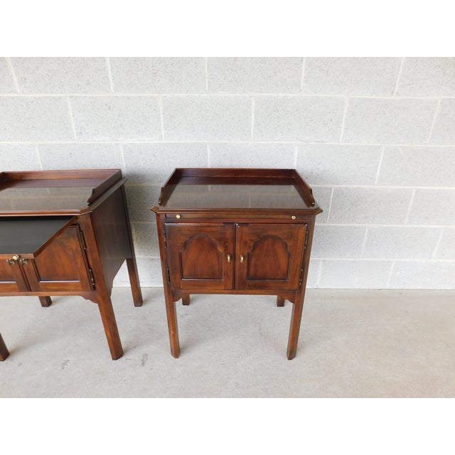 Drexel Furniture Vintage Cherry Georgian Style Nightstands - a Pair Features quality crafted solid construction, 2 Door...