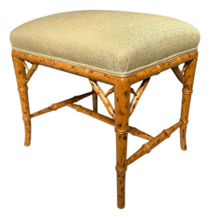Mid-20th Century Chinese Chippendale Faux Bamboo Stool