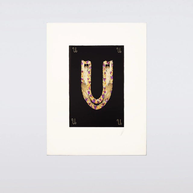 Erté, Artist's Proof: Letter U, Limited Edition Serigraph, 1976 For Sale - Image 6 of 11