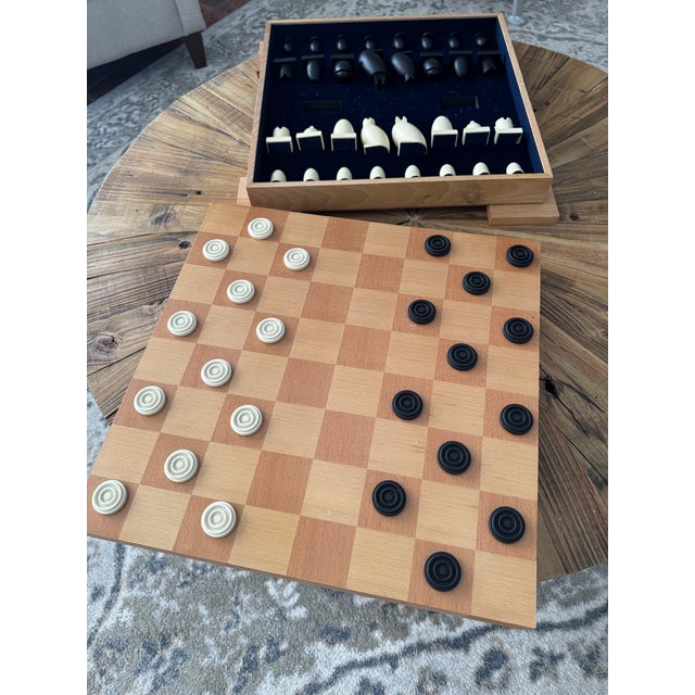 Michael Graves Postmodern Chess and Checkers Set. Original postmodern Michael Graves chess and checkers set. Maple wood...