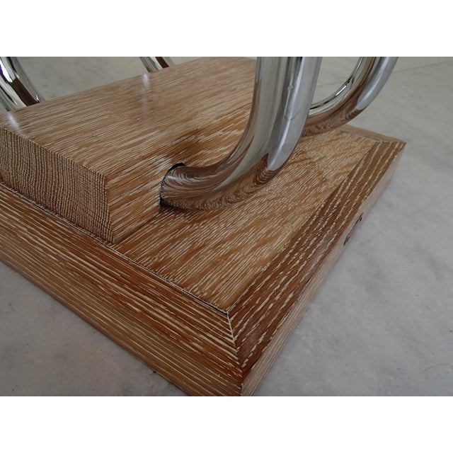 Art Deco Bleached Oak Side Table, 1930s For Sale - Image 3 of 8