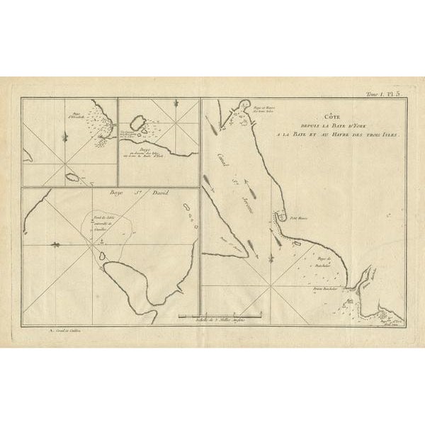 Antique Map of Yorks Bay, Haven, Islands and Surroundings For Sale - Image 3 of 6