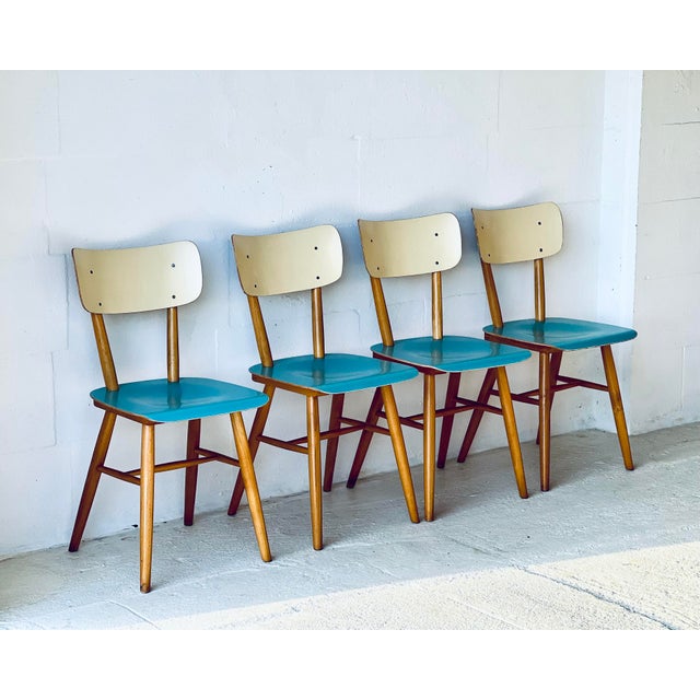 Dining Chairs from Ton, 1960s, Set of 4 For Sale - Image 11 of 18