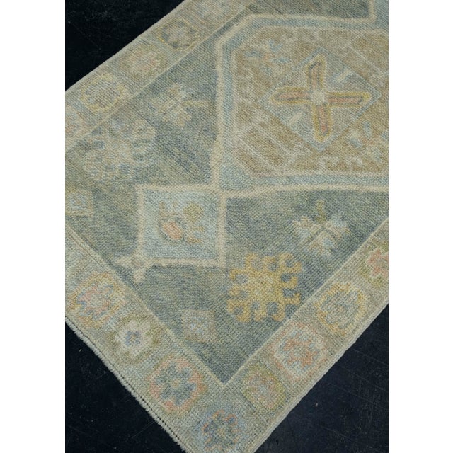 Turkish Turkish Oushak Rug 2'8" x 8'4" #18005 For Sale - Image 3 of 8