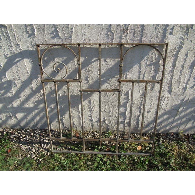 Antique Victorian Iron Gate Window Garden Fence Architectural Salvage Door #032 For Sale In Philadelphia - Image 6 of 6
