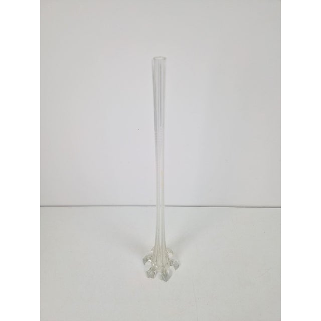 Art Nouveau French Gladioli Fluted Glass Vase, 1920s For Sale - Image 7 of 15