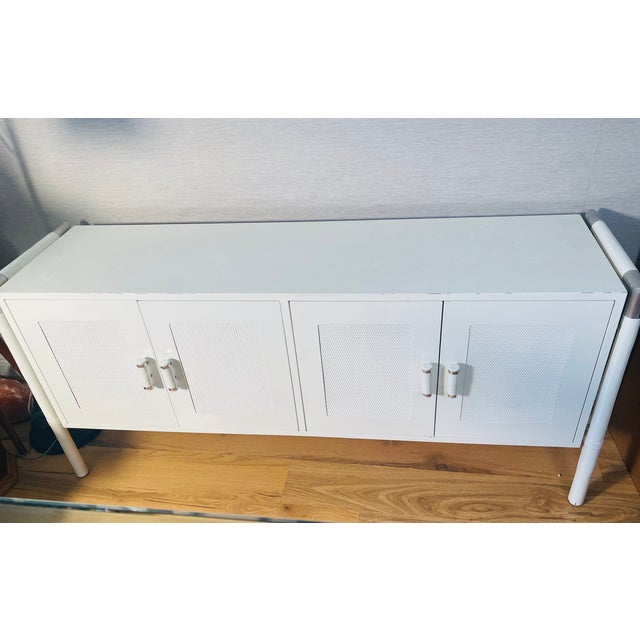 Mid-Century Modern 1950 Mid Century Modern White Lacquer Commode For Sale - Image 3 of 6