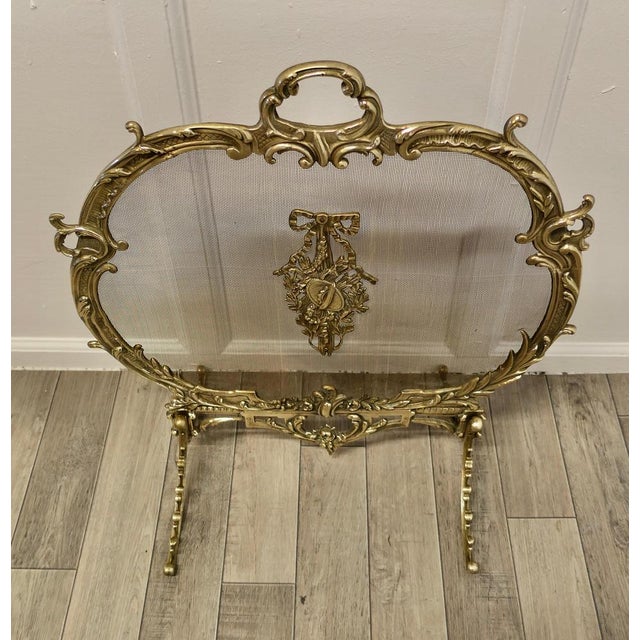 Rococo French Brass Rococo Fire Guard For Sale - Image 3 of 9