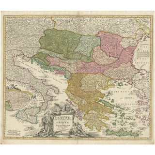 Map of Greece and Ottoman by Homann for Aeg, 1720 For Sale
