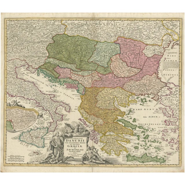 Map of Greece and Ottoman by Homann for Aeg, 1720 For Sale