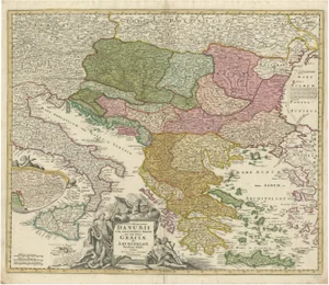 Map of Greece and Ottoman by Homann for Aeg, 1720