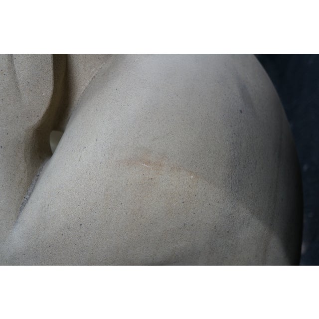 Late 20th Century Monumental Limestone Nude Fertility Thinking Man 1000lb Garden Sculpture Statue For Sale - Image 12 of 14