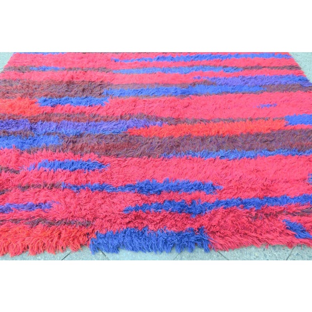 Mid-Century Modern Long Pile Hand-Knotted Rug from Walter Mack, 1960s For Sale - Image 12 of 13