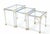 Set of 3 Chrome and Brass Metal Glass Top Nesting Side End Occasional Tables For Sale - Image 9 of 9