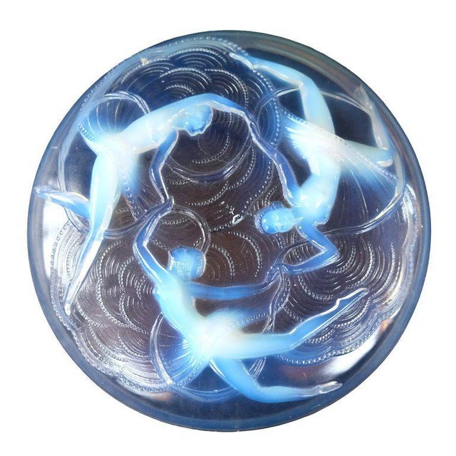 Original Art Deco bowl Three-dimensional dancers with a scarf as a relief in opal glass. Verly’s France. Original Art Deco...