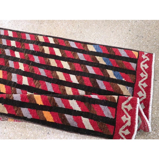 Textile Galerie Shabab Collection Mid-20th Century Turkish Art Deco Style Runner For Sale - Image 7 of 8